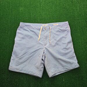 Boto Swim Trunk Shorts Mens 36 Aruba 8.5" Blue Striped Board Beach Casual